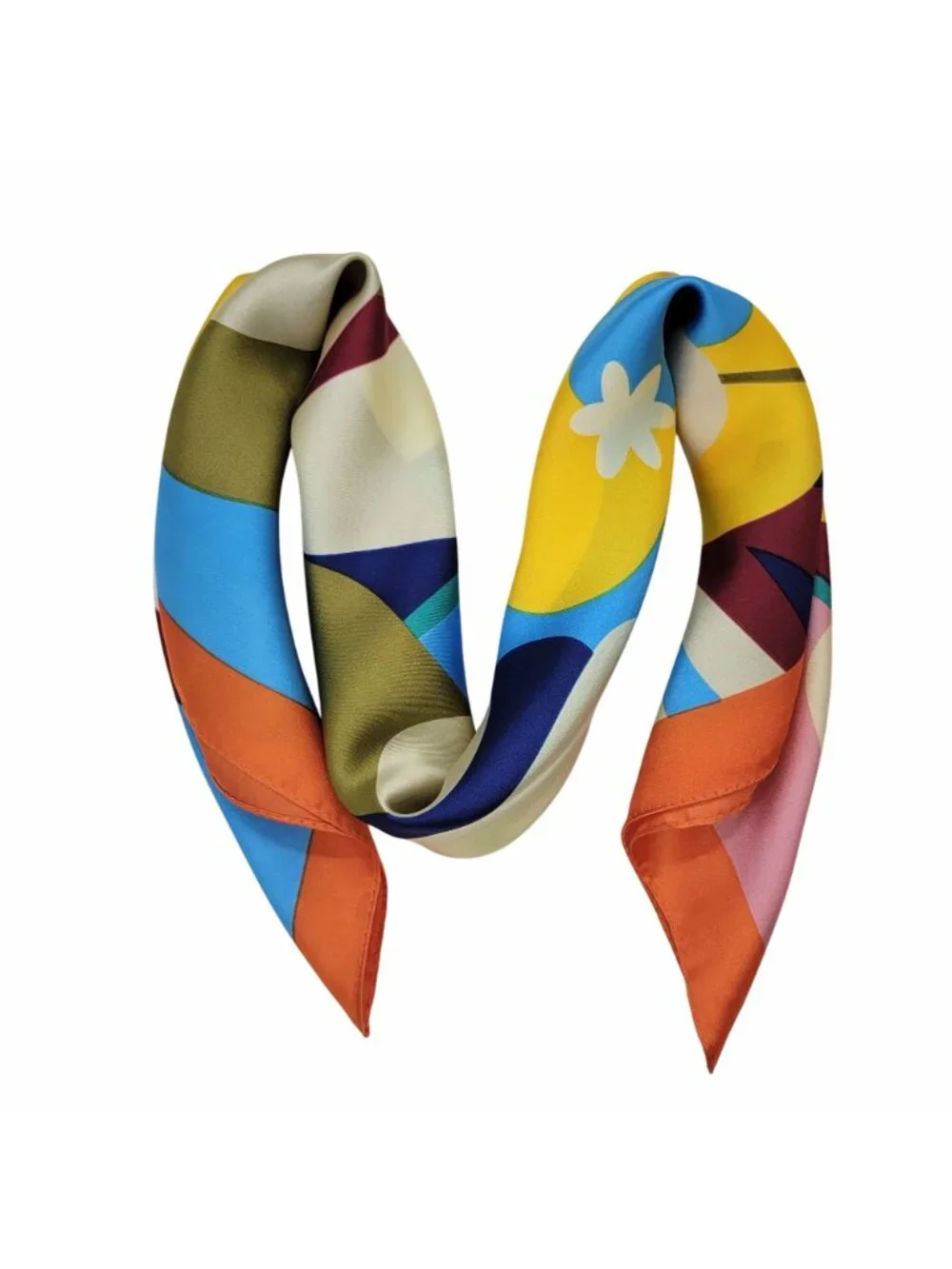 ✨Elegant Bandana Square Silky Scarf MULTICOLOR Vibrant Style Floral Geometric✨
